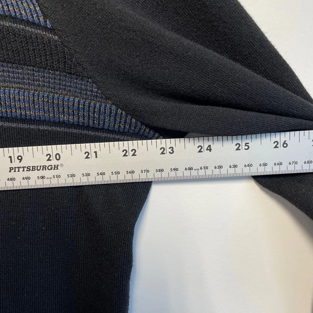 Smartwool‎ Men's Black Striped Crew Neck Sweater Size L Wool Blend Long Sleeve